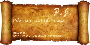 Péter Juliánusz névjegykártya